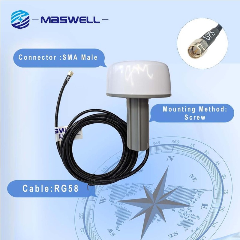 Maswell Marine GPS External Antenna - 1575.42MHz 42±2dB, SMA with