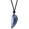 COAI Men's Gemstone Wolf Tooth Pendant, Stone, African Blue Stone