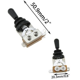 DGZZI 49x30mm Electric Guitar Metal 3 Way Toggle Switch Pickup Selector Switch Black End Electric Guitar Rocker Gear Colour Changeover Gear Shifter