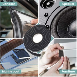 Foam Strips with Adhesive, Foam Insulation Tape, Weather Stripping Door Seal Strip, Neoprene Weather Stripping High-Density Closed Cell Foam Tape Seal, 1/2in Wide x1/4in Thick, (13Ft Long x 1 Roll)