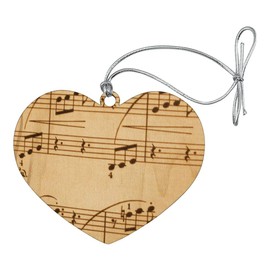 GRAPHICS & MORE Vintage Sheet Music Notes Musical Score Musician Heart Love Wood Christmas Tree Holiday Ornament