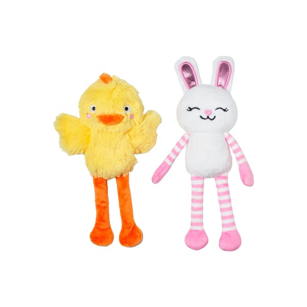 Fringe Studio Plush Dog Toy, 2 Pieces Set, Hoppy GO