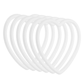 PATIKIL 3 Inch Heart Dream Catcher Rings, 6 Pcs Plastic Macrame Wreath Floral Ring Hoop for Home Car DIY Craft Wedding Wall Hanging Decorations, White