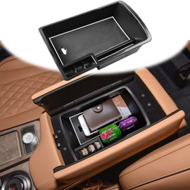 TACOBRO Center Console Organizer Tray Compatible with Genesis GV80 2021 2022 2023 2024 Accessories, Secondary Storage Armrest Glove Box - White Trim (Not Fit 2025)