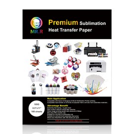 MR.R Premium Sublimation Heat Transfer Paper for Epson and Sawgrass,105gsm 8.5"x11" 100 sheets USA Letter Size per pack