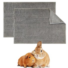 Oncpcare 2 Pcs Guinea Pig Cage Liner Washable, Bunny Rugs Guinea Pig Cage Bedding Reusable Guinea Pig Mat Animal Sleeping Pad Bed (Grey)