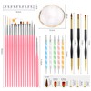 CHEMAILON 25 Piece Nail Art Tools, Nail Brush Set,Palette, Stand