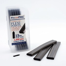 FramePac Flexipoint for Picture Frames Point Driver 15mm (9/16 inch) - Compatible with Dual Drive Point Driver, Glazing Points | Framing Points | Flexi-Points | Flexipoints Refill (Pack of 1500)