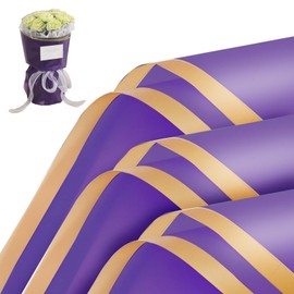 20 Sheets Flower Wrapping Paper - Waterproof Floral Bouquet Wrapping Paper, DIY Craft Packaging, Florist Supplies Packaging Paper for Gift Packaging Wedding Birthday Gift, 22.8x22.8 inch (Purple)