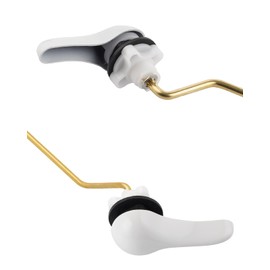 ANJOES Side Mount Toilet Handle - Universal Fit Toilet Flusher Lever Replacement Compatible with American Standard/Mansifield, with Flapper Chain, White