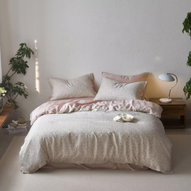 STACYPIK Ultra Soft Duvet Cover Twin-XL Size Cute Garden Floral Duvet Cover Set with Zipper Closure, White Pink Lyocell Silky Cooling Bedding Set for Girls Women Comforter Cover Breathable-3-Piece Set