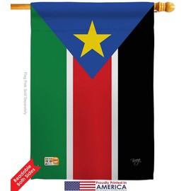 Nationality South Sudan House Flags 2 pcs Pack Regional Nation International World Country Particular Area Small Decorative Gift Yard Banner Double-Sided Made In USA 28 X 40