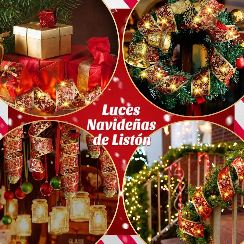 Hyz.mx - Serie Liston Navideño Luces Led Arbol De Navidad