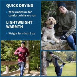 TrailHeads Men’s Merino Wool Beanie - Winter Hat for Runners - Black