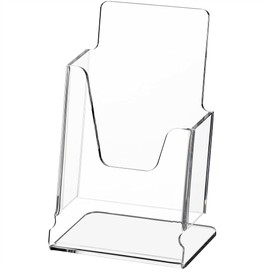 Acrylic Brochure Holder 4x9 Inch,Clear Pamphlet Holder Display Stand for Trifold 4 Inch Flyers,Pamphlets,Booklets,Menu,Leaflets for Office,Home,Store,Trade Exhibition,1 Pack,A6