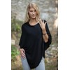 styleBREAKER Soft fine Knit Poncho in Plain, Round-Neck, Ladies 08010042,