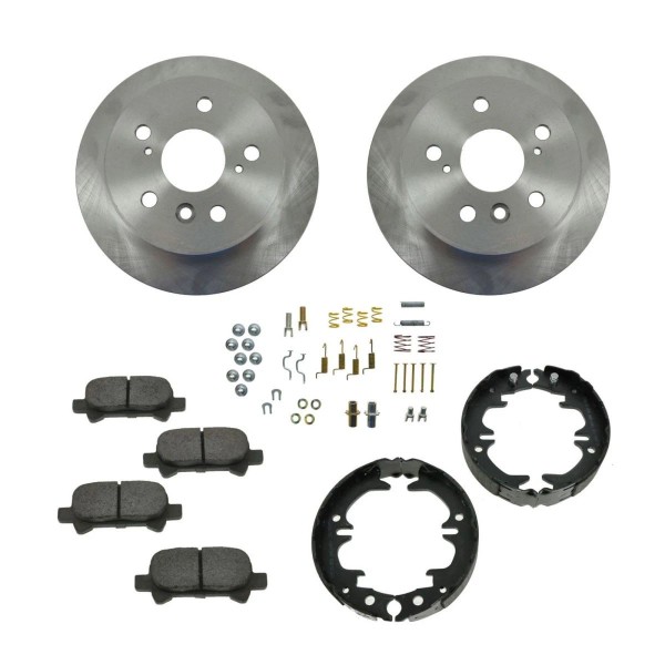 AM Autoparts Rear Ceramic Brake Pads Rotors Emergency Brakes Kit