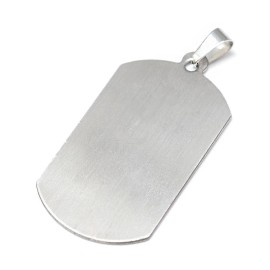 Unbranded 2 Stainless Steel Blank Stamping Pendants 45mm x 24mm With Attached Loop - MT588