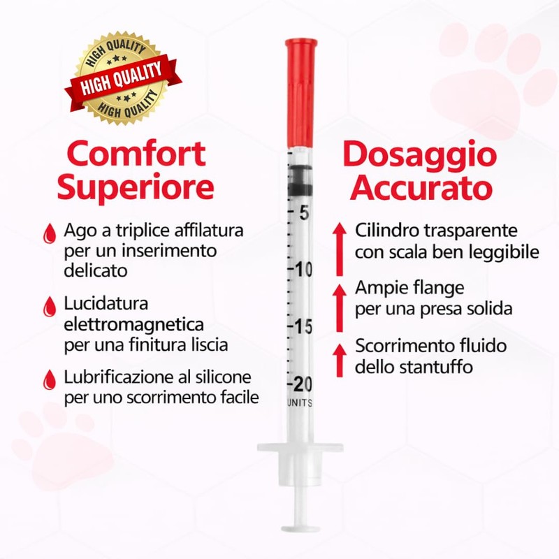 100 pezzi 0,5 ml U40 Plastic Tube 29G x 1/2"
