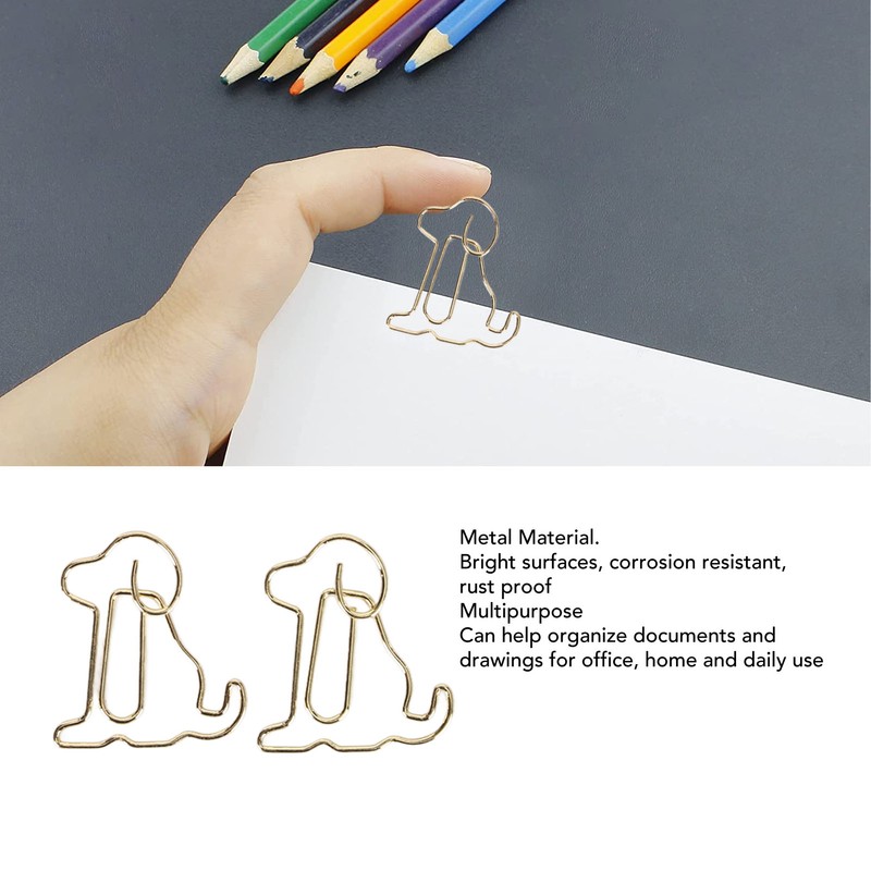 100pcs Dog Shape Paper Clips Improved Slip Resistance Rust Proof