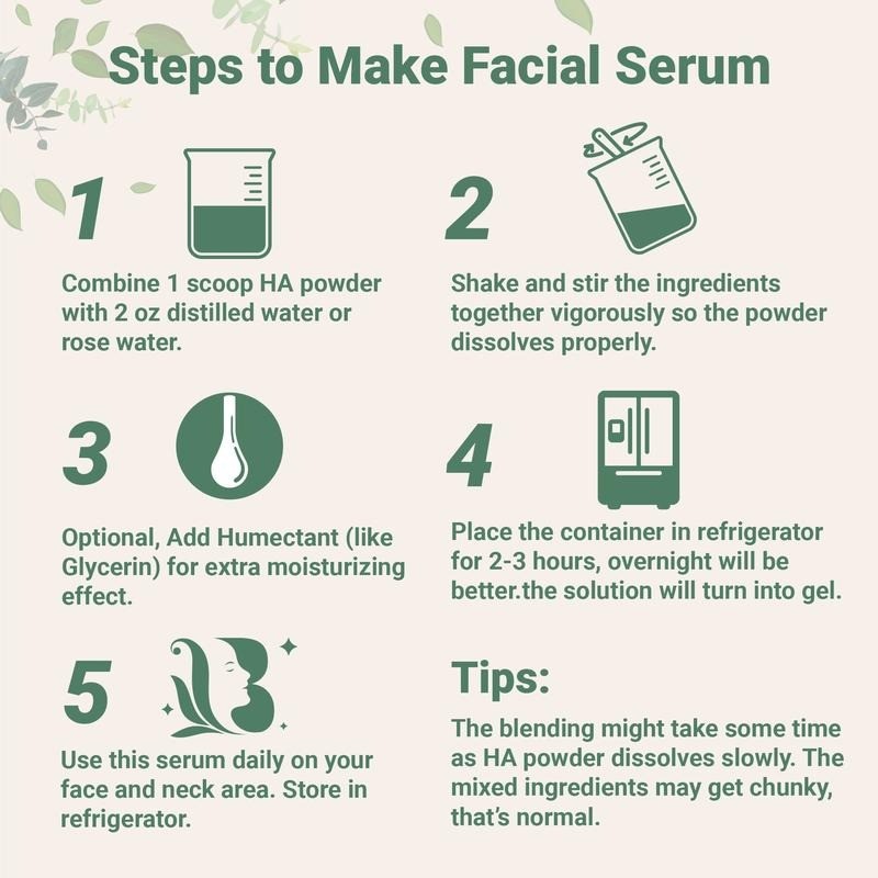 Micro Ingredients Hyaluronic Acid Powder, DIY Facial Serum, Skin Hydration