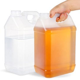 1 Gallon Water Jugs with Caps Empty Liquid Oil Storage Container for Water, Milk & Used Automotive Oil, Heavy-Duty, Ergonomic Handle, BPA Free