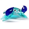 ZOOCRAFT Blown Glass Blue Crab Figurine Handmade Miniature Ornament Aquarium