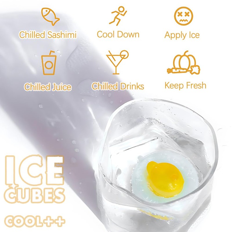 Reusable Ice Cubes for Drinks, 12Pcs Colorful Duck Shape Plastic