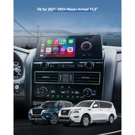 LANTU 2PCS Car Screen Protector for 2024 2025 2023 2022 2021 Nissan Armada S/SV/SL/Midnight Edition/Platinum Accessories Navigation Nano Touchscreen Protector Film HD Clear Bubble Free 12.3''