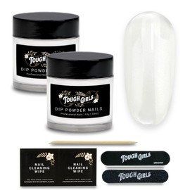 TOUGH GIRLS | Dip Powder | Includes Cuticle Stick, Nail File, Nail Buffer & Nail Wipes (Clear | 2-Pack)