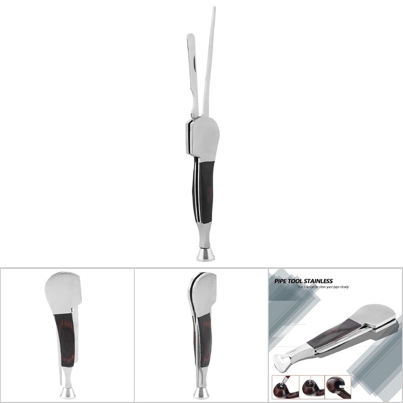 Wood Pipe 2Pcs Stainless Steel Pipe Tool 3 in 1