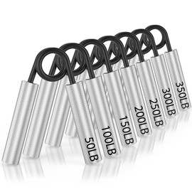 ZEAGUS Grip Strength Trainer 7 Pack,50LB-350LB Metal Hand Grip Strengthener,Non-Slip Heavy-Duty Forearm Exerciser,Hand Gripper for Muscle Building and Hand Rehabilitation Exercising