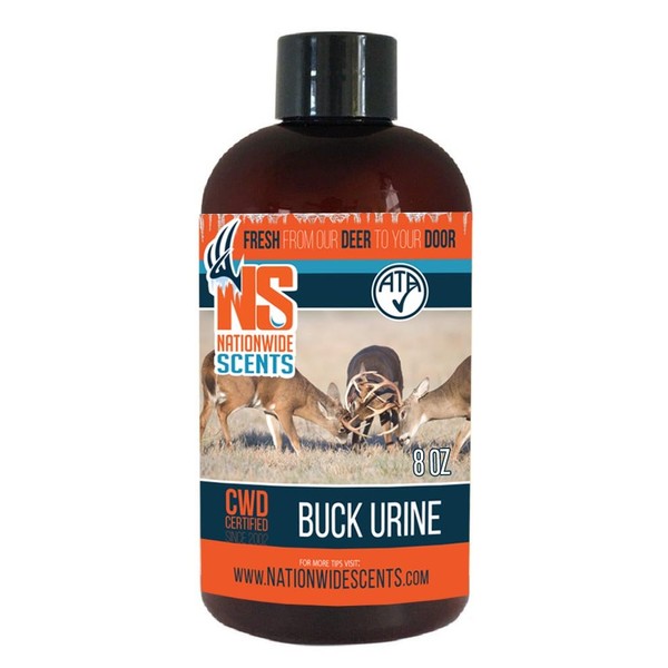 Nationwide Scents Buck Urine for Hunting – Deer Attractants for Whitetail Deer – Scent Blocker for Hunting for Mock Scrape, Deer Drag & Dripper – Effective Deer Hunting Accessories (8 oz)