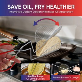 Taco Shell Tongs for Frying by StarBlue - 8 Inch Easy-Grip Tool for Making Crispy Taco Shells - Heat-Resistant and Dishwasher Safe