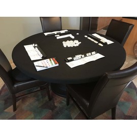 Playezze Felt Poker Table Cover for 36, 48, 60, or 72 Round Table Made to Order in USA (Black Casino) 54 inch Round