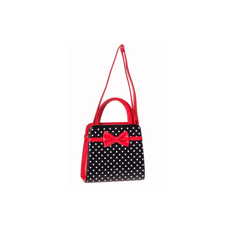 Banned Carla Retro Bag 50s Rockabilly Polka Faux Leather Top