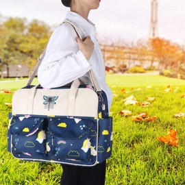 Large Capacity Handbag Multifunctional Waterproof Travel Shoulder Bag Stylish Large Spacious Baby Nappy Changing Bag for Mum, a, Elegant