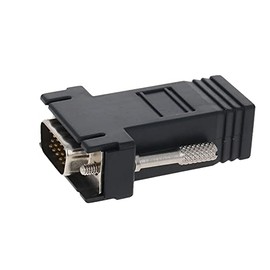 Heyiarbeit 15-pin 3-Row D-SUB VGA Gender Changer DB15 to RJ45 Mini Gender Changer Coupler Adapter Connector for Serial Applications Black 2pcs