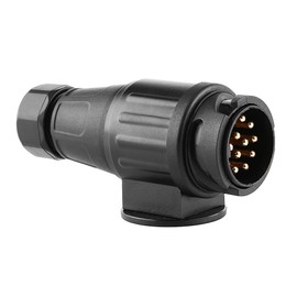 Plug 13 Pin for Car Trailer Metal 13-Pin Trailer Plug 12 V 13-Pin Electric Trailer Plug Made of Plastic 13-Pin Cable Connector Adapter Black