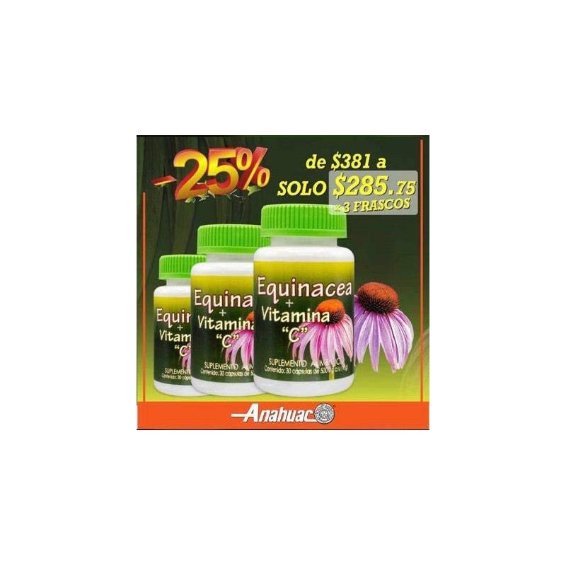 Anahuac | Equinacea con Vitamina C l Pack 3 Frascos