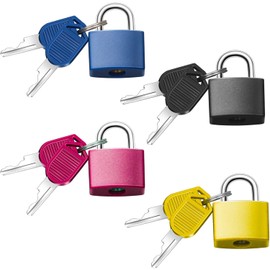4 Pieces Suitcase Lock Mini Padlock Luggage Locks with Keys Colourful Luggage Locks Hang Lock for Suitcases, Cupboards, Lockers, Tool Boxes