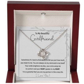 Necklace for Girlfriend, Birthday Gifts and I Love You Gifts for Her. Makes a great future wife necklace gift or promise necklace for her, gifts for girlfriend romantic (LED Box, Girlfriend Grateful)