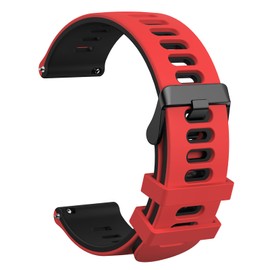 Meliya Silicone Watch Bands Quick Release 20mm 22mm, Soft Silicone Rubber Sport Replacement Watch Strap for Women Men (22mm, Red/Black)