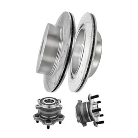 PM Auto Set of 4 Rear Drilled Slotted Brake Disc Rotors-Wheel Hub Bearing Assembly For 2015-2022 Nissan Murano