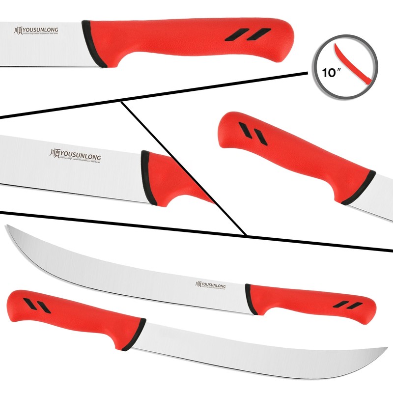 YOUSUNLONG Breaking Butcher Knife - 10 Inch Cimiter Steak Knives