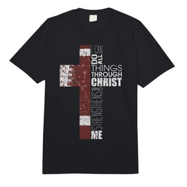 Christian Football Verse I Can Do All Things Through Christ Comfort Colors Adult Heavyweight T-Shirt