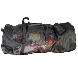 SportStar Football Equipment Gear Bag: Large Heavy Duty Mesh Travel Duffel Bag