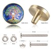 Amogeeli Tree of Life Glass Brass Cabinet Knobs Drawer Locker