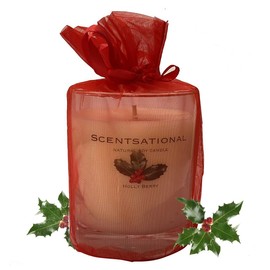 Cigar Boulevard Scented Soy Candles HOLLY BERRY (11 oz) eliminates smoke, household and pet odor