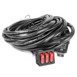 Offroad Gamers LED Light Bar Wiring Harness Kit 12AWG Heavy Duty 12V 4Pin Rocker Switch Laser On Off Waterproof Switch Power Relay Blade Fuse for Off Road Lights LED Work Light
